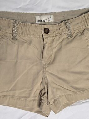 Old Navy Khaki/Tan Braided Belt Loop Chino Shorts